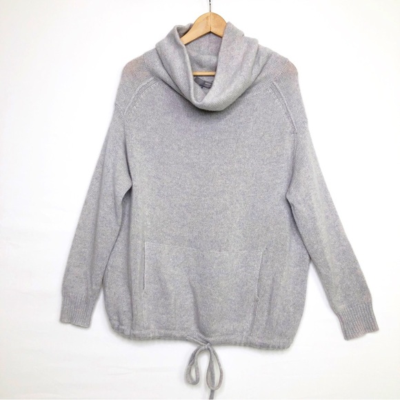 360 Sweater Gray cashmere cowl neck Women's Sweater - Picture 1 of 10